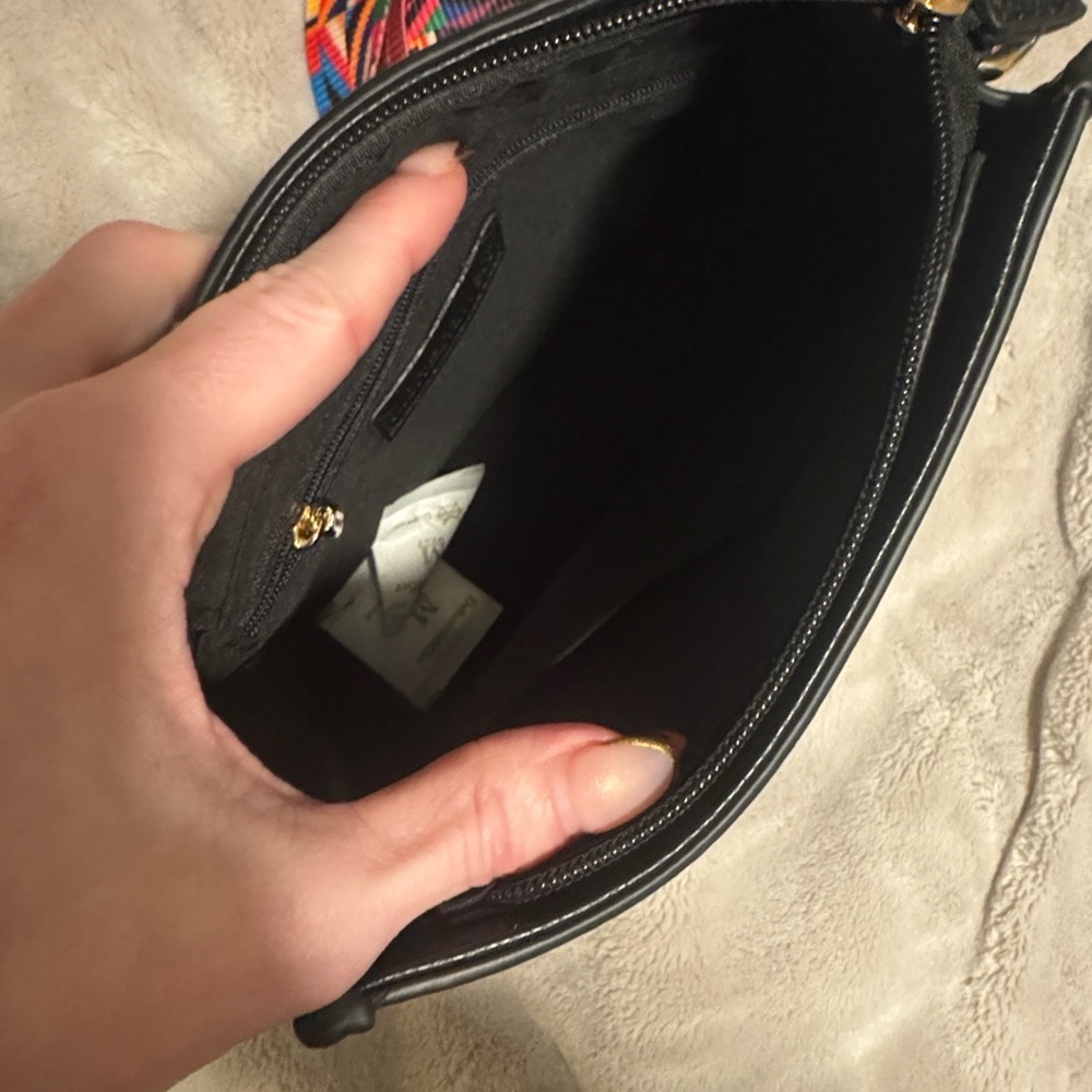 Montana West || NWT Black Crossbody Bag with Multicolor Strap - Picture 4 of 9